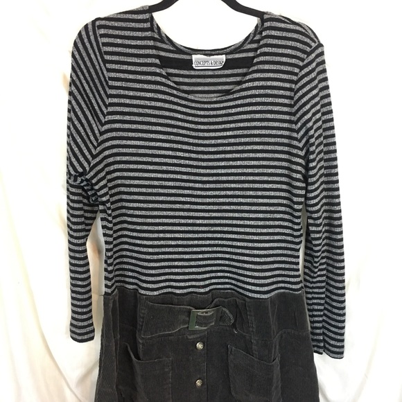 ❌SOLD❌ Vintage 90s Concepts & Designs Plus Size 24 Dress Short Long Sleeve - Picture 3 of 9